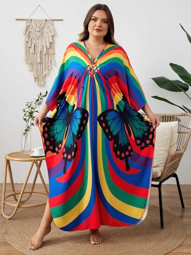 Image of Kaftan Dress for Women - Plus Size Caftan Maxi Beach Dress Moo Moos Loungewear, Swimsuit Cover Up for Beach, Pool or Vacation