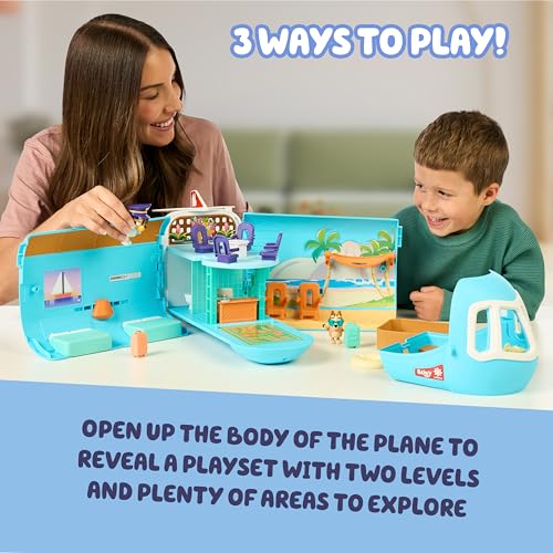Bluey 3-in-1 Transforming Airplane Toys for Kids, Resort & Boat - image 4