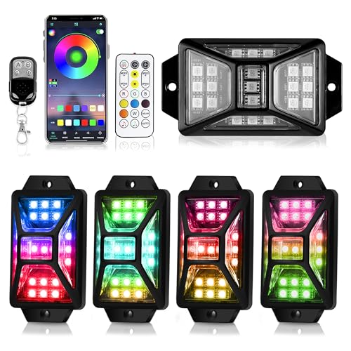 Image of 4 Pods 5 Sides Full Angle RGB Rock Lights for Trucks, App & Remote Control