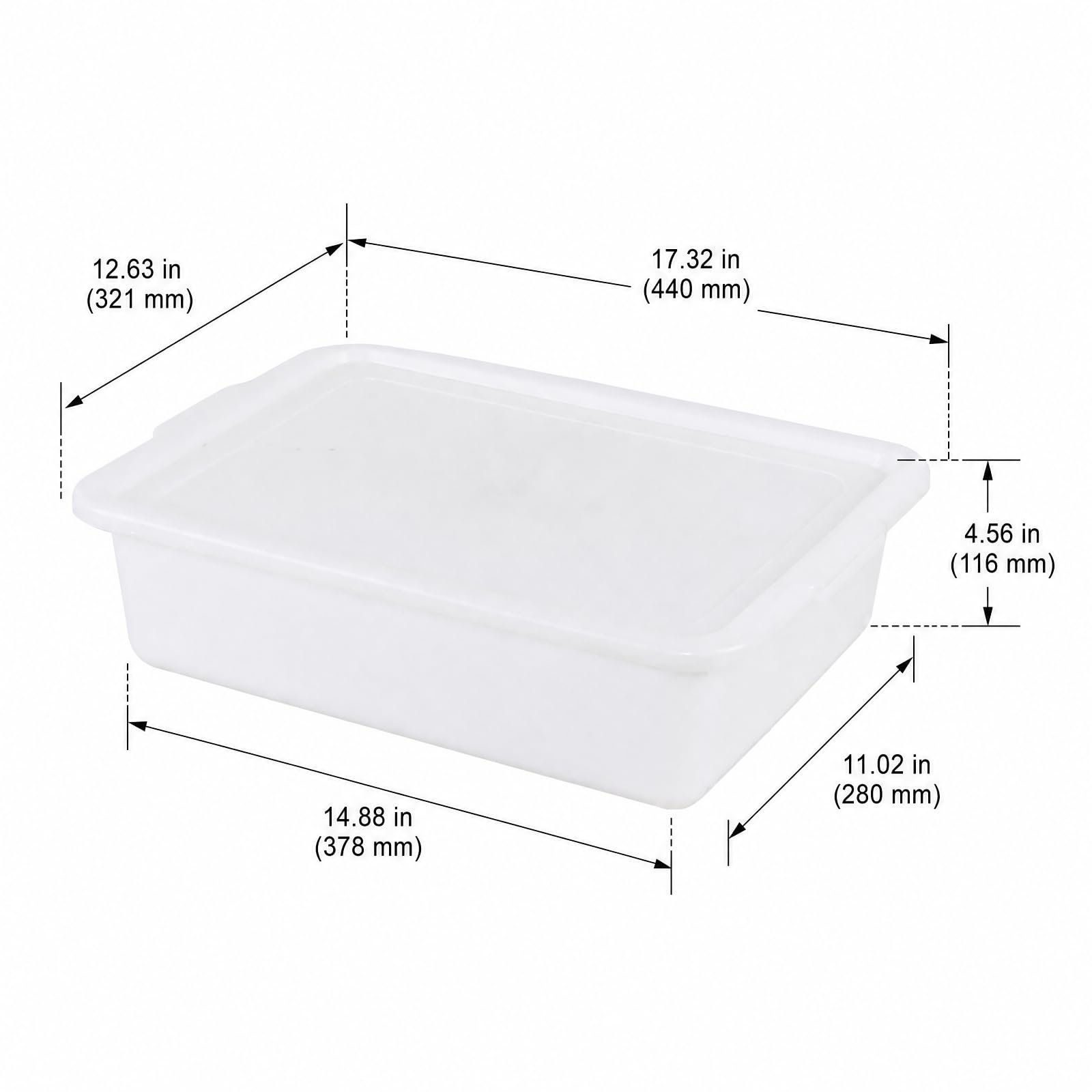 Lot de 3 boîtes de conservation empilables pour pâte à pizza avec couvercles, 13 L, blanc