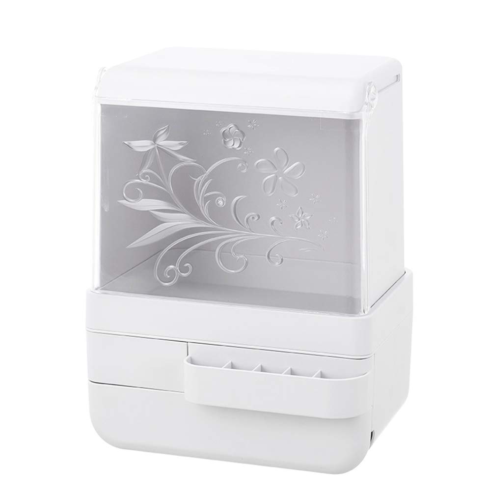Beau Organisateur De Maquillage Présentoir Cosmétique Vanity De Grande Capacité pour Tous Les Types De Vernis à Ongles, Rouge à Lèvres, Fond De Teint, Mascara Hermétique, White