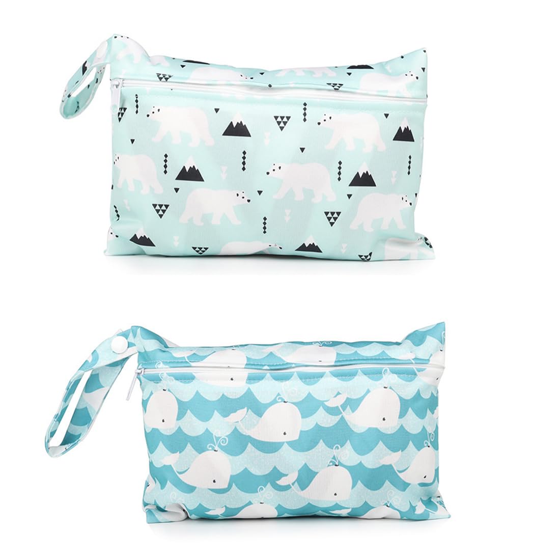 Wetbag Pannolini Riutilizzabile 2 Pezzi Borsa Pannolini Lavabili con Zip Impermeabile