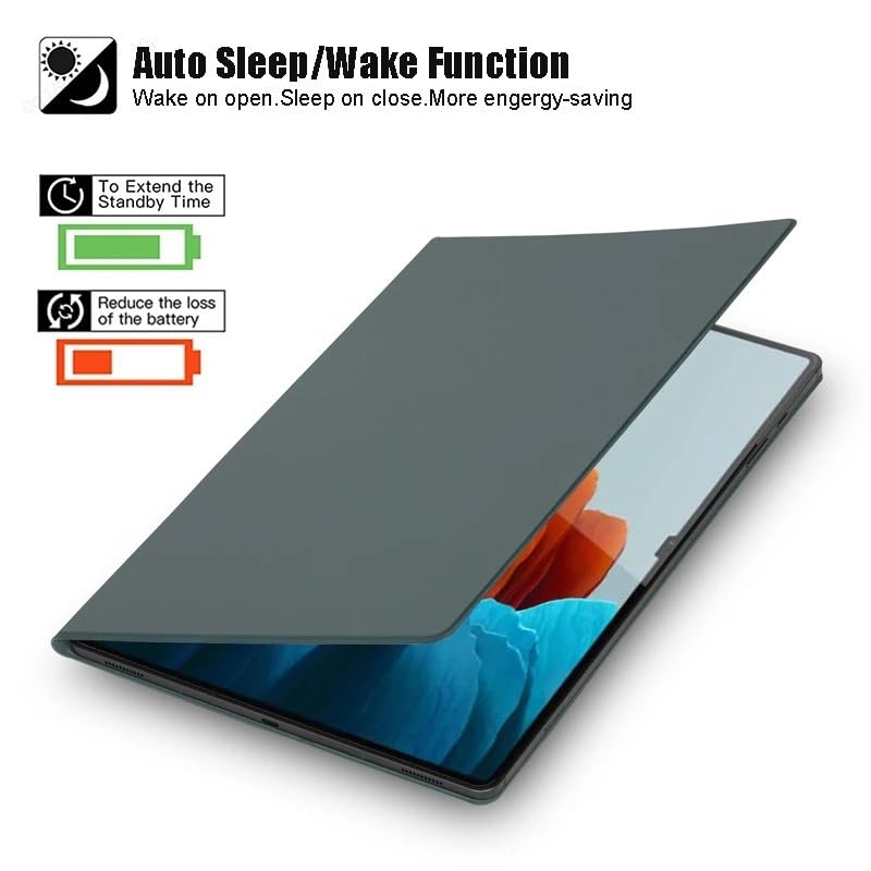 Magnetic Detachable Tablet Cover Suitable For Samsung Galaxy Tab S9 Ultra 14.6inch 2023 SM-X910/ X916B With Pen Holder Case(Green)