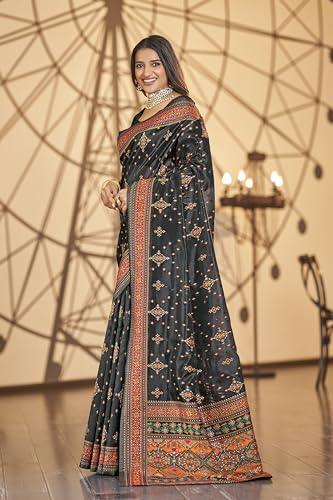 Glory Sarees black kashmiri silk saree in organza silk – image 3