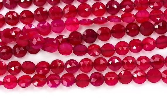 Calcédoine rose foncé 8mm pour remplacer les perles ternes par des pierres facettées