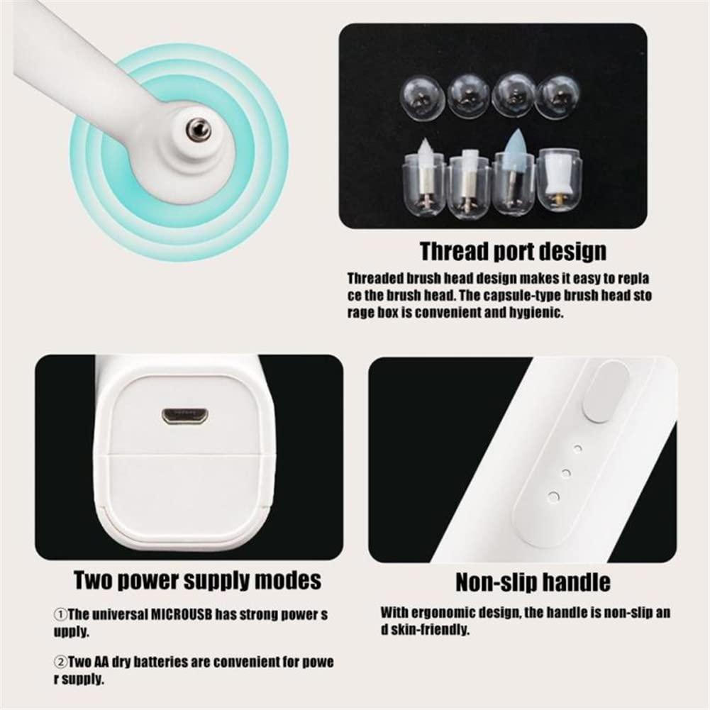 Cepillo De Dientes EléCtrico para Perros, Herramienta para Eliminar La Placa Dental De Las Mascotas Kit EléCtrico De 3 Modos De Trabajo Borrador De Dientes para Cachorros (2 Pcs)
