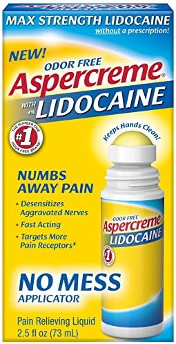 Aspercreme 4% Lidocaine No Mess Applicator, 2.5 Ounce (Pack of 3)