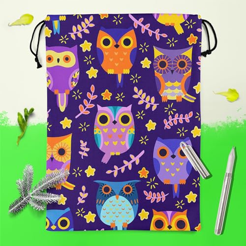 Image of ArtzFolio Owls | Reusable Sack Bag | Bag for Gym, Storage, Vegetable & Travel