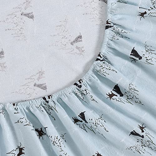 Image of Eddie Bauer - Flannel Sheets Twin Size, Anti-Pilling & Wrinkle Resistant Cotton, Touchably Soft for All-Season Comfort - Bed Sheets with Matching Pillowcases & Fitted Sheet (Dog Friends Blue)