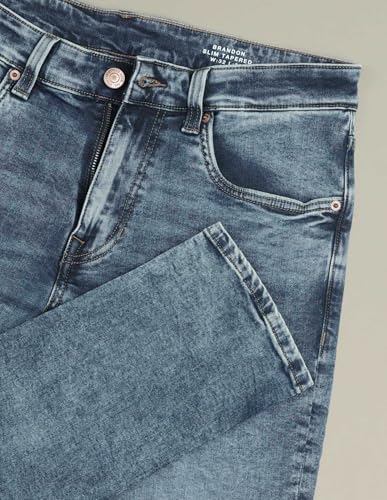 Image of U.S. POLO ASSN. Denim Jeans for Men - Slim Tapered Fit, Mens Jeans for Office & Regular Wear - 36, Blue