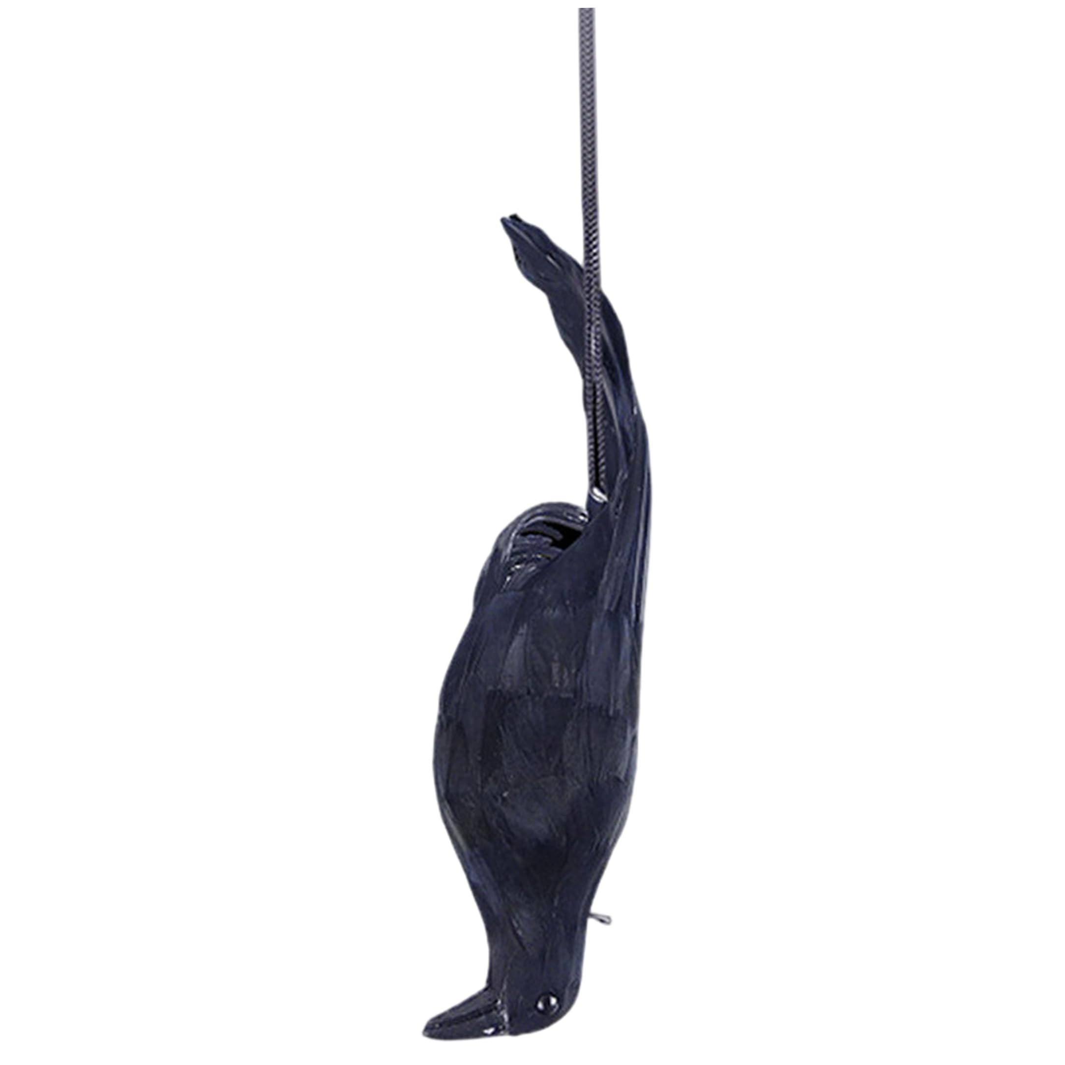 Monwssoe 1 Pack Crow Decoy, Black Raven Decor | Real Bird For Halloween & Outdoor Use, Black