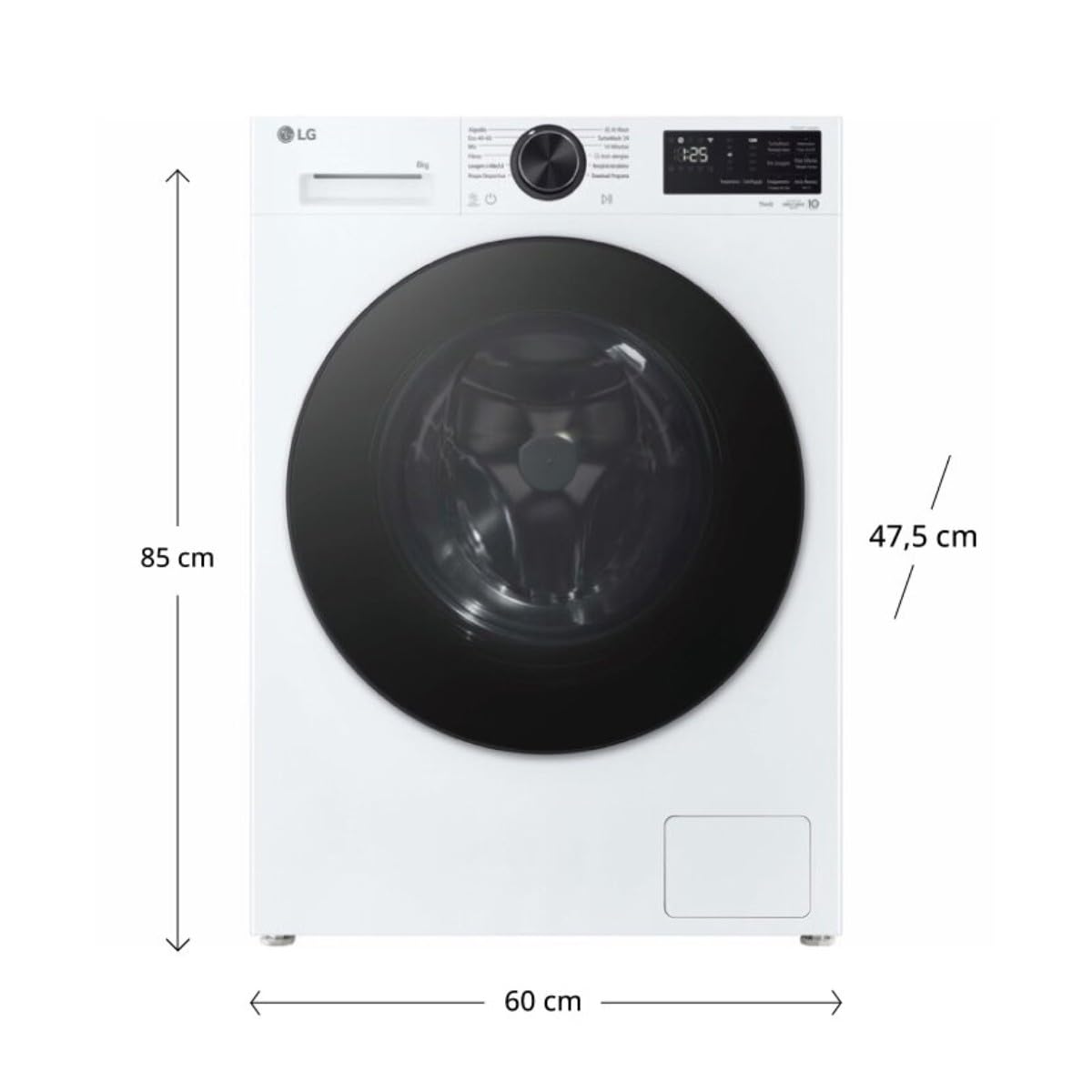 Lavadora LG F2X50S8TLB 8 kg, 1200 rpm, color blanco