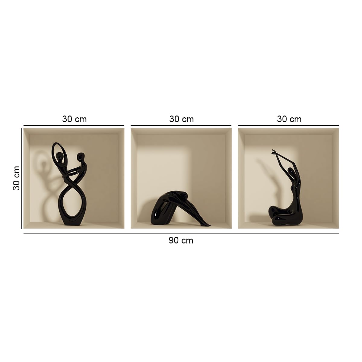 Stickers adhésifs 3D | Sticker Mural Autocollant Statues - Stickers muraux Chambre Adulte - Stickers muraux 3D - Decoration Murale Salon - Autocollants muraux Trompe l'oeil Statues| 30x90cm