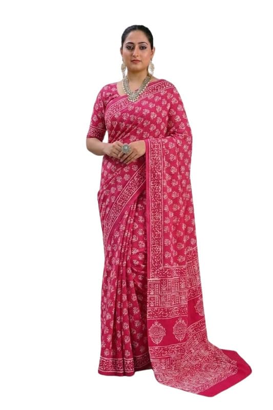 naidu hall Mul Mul Cotton Saree for Women with Blouse Piece Soft Cotton Saree Daily Wear Saree Lightweight women's Saree-picture-22
