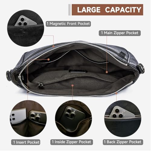 Image of 2PCS /Set Crossbody Bags for Women,Vegan Leather Hobo Purse Wallet For Women Set,Shoulder Bags With 2 Adjustable Strap