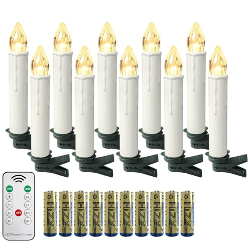 XMTECH 10 Stück LED Kerzen Weihnachtskerzen Warmweiß Weinachten mit...