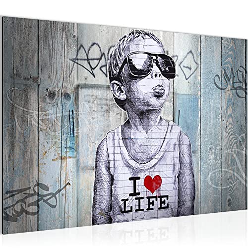 Runa Art Tableau Décoration Murale Cœur Bois 200x100 Cm - 5 Panneaux