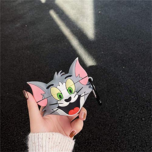 Image of Silicone Case Compatible for Apple Airpods 4 (2024) Cute Design for AirPods 4 with Active Noise Cancellation (ANC) with Keychain Hook Shockproof Protective Case (Cat)