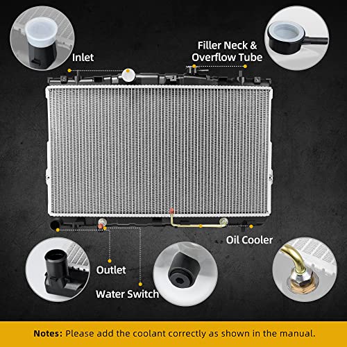 Image of DWVO Radiator Complete Radiator Compatible with 2000-2003 Chevy Impala, 2000-2003 Chevy Monte Carlo, 2000-2005 Buick Century, 2000-2004 Buick Regal 3.1L 3.4L 3.8L V6 DWRD1009