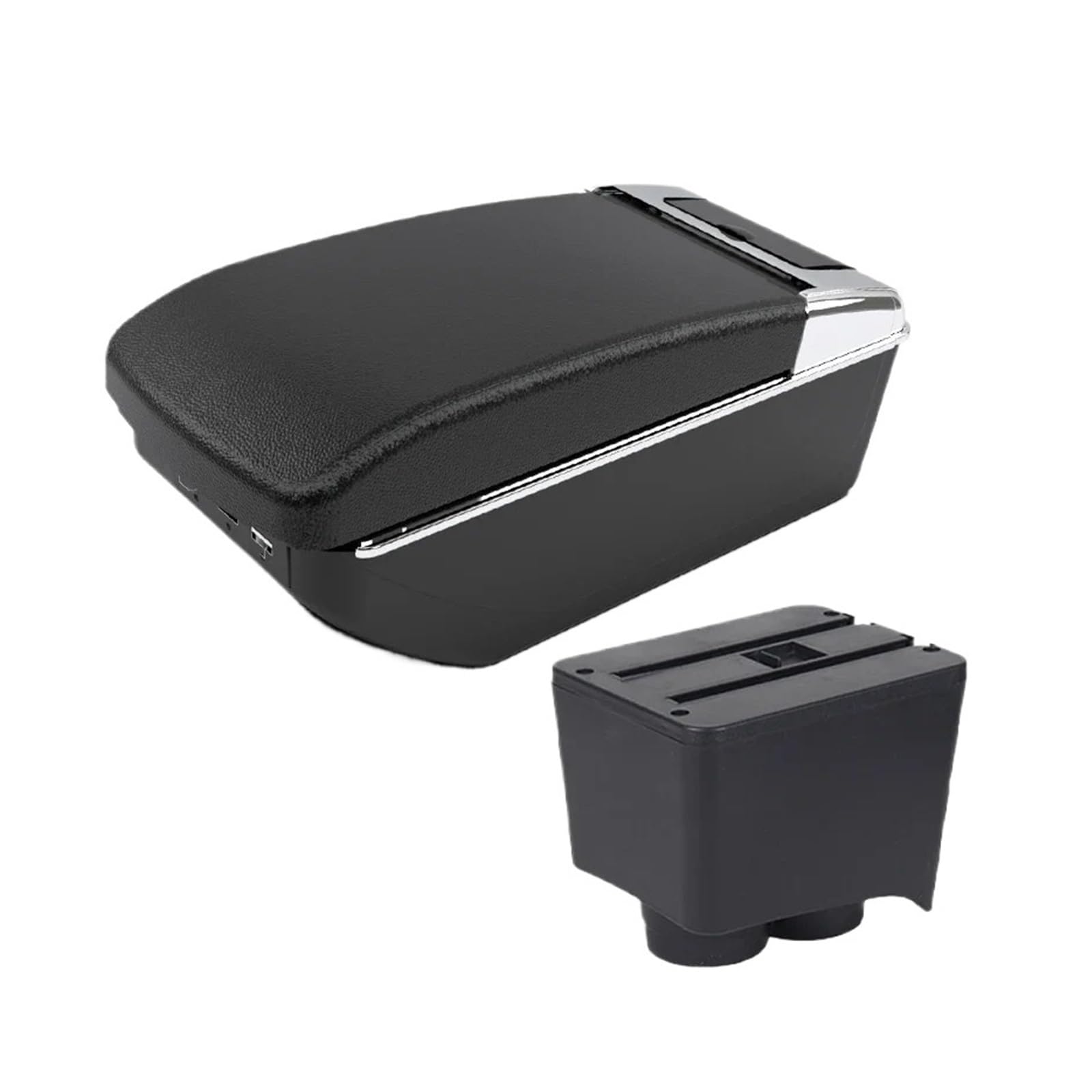 Ggwqoops Car Armrests For VW For Polo For For 9N 3 Armrest Car Box Retrofit Parts Storage Interior Accessories USB Armrest Box(A2 Black line 7 USB)