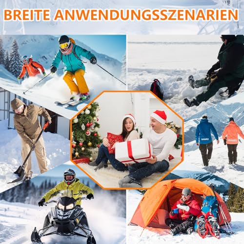 Mincoo Beheizbare Handschuhe Damen Herren mit 2 x 5V 6000mAh Akkus, 3 Stufige, Type-C Ladung, Wasserdicht, Touchscreen, fur Ski Wandern Radfahren (L)