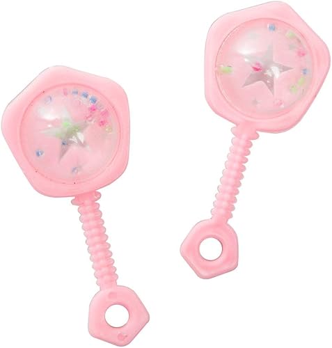 Sonajero de 25 Mini plástico rosa Girl Baby Shower Favor Charms 6ct
