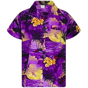 King Kameha Hawaiiaans Overhemd Hawaii-Overhemd Shirt Heren Korte Mouw Voorvak Hawaiian Afdrukken Surfen