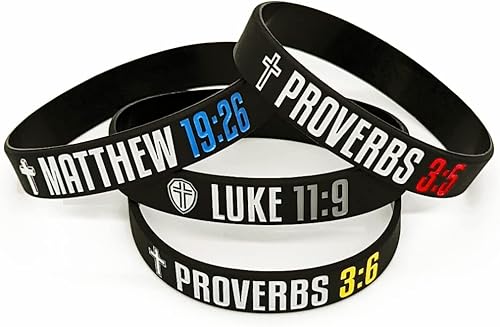 Miniatura 2 de Paquete de 8 pulseras de silicona con versículos bíblicos cristianos  Regalos religiosos de goma para hombres, mujeres, adolescentes  Faith Hope