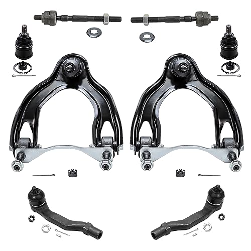 Image of Detroit Axle - 8pc Front End Kit for 1992-1995 Honda Civic 93-97 Civic Del Sol 1994-1997 Acura Integra, 2 Upper Control Arms w /Ball Joints 2 Lower Ball Joints 4 Inner Outer Tie Rods Replacement