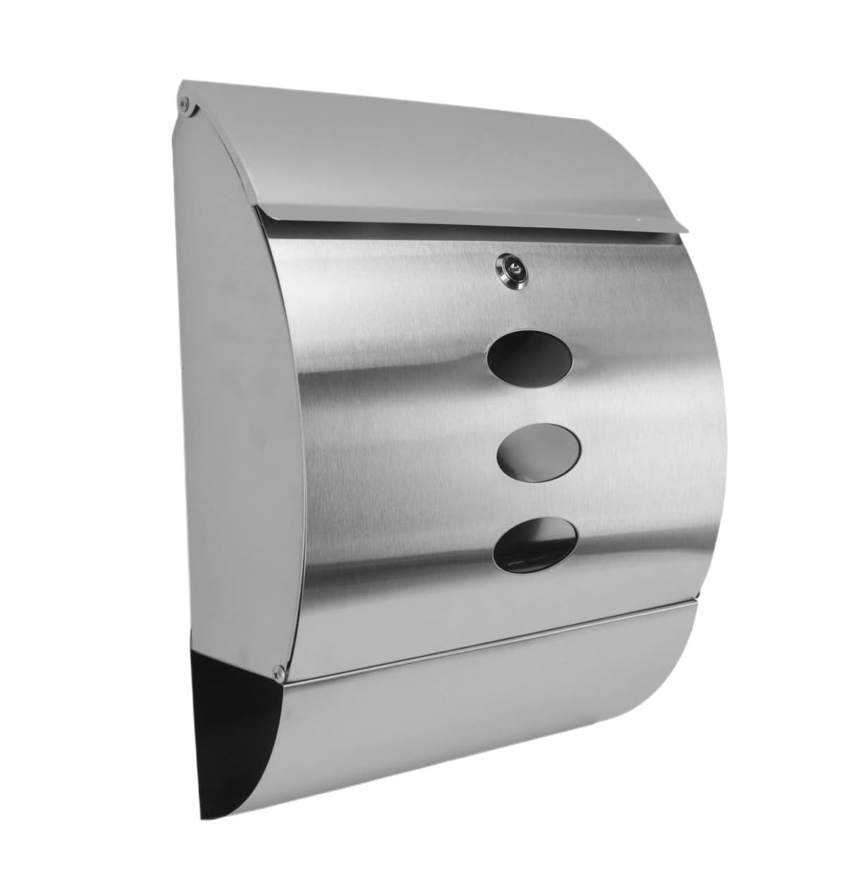 Vintage Letter Box Mailbox Wall Mounted Mailbox Stainless Steel Large Capacity Easy To Install Modern Home Outdoor Outdoor Lockable(Silver)