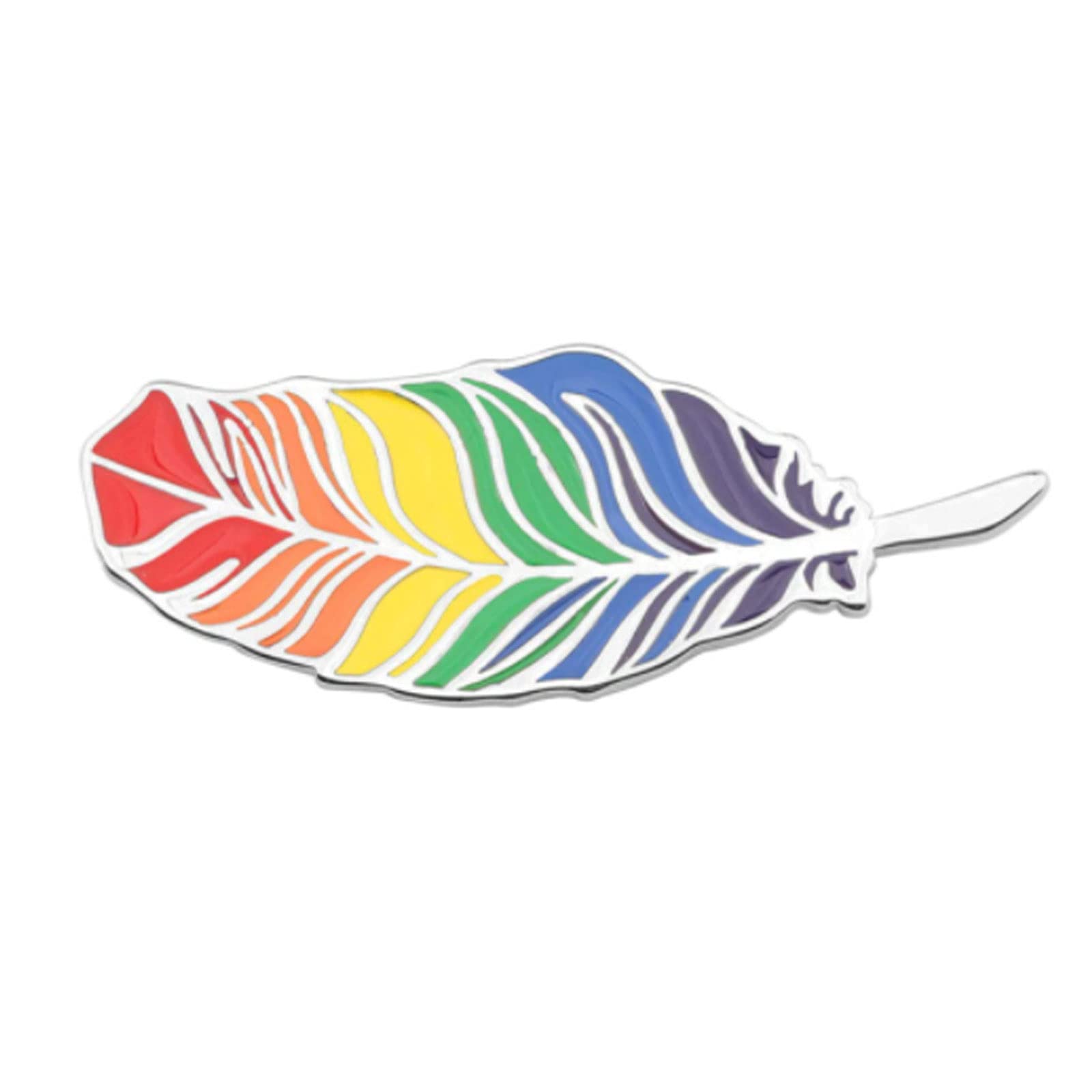 GenericRainbow Pride Feather Enamel Pin LGBT Queer Pride Rainbow Flag LGBTQ Gift Funny Gay Pride Jewelry