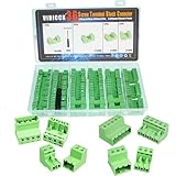 VIBICCK 36 Sets of Screw 5.08mm Terminal Block Connector Combination kit PCB 2-pin 3-pin 4-pin 5-pin Connector Suitable for 24-12AWG Cable