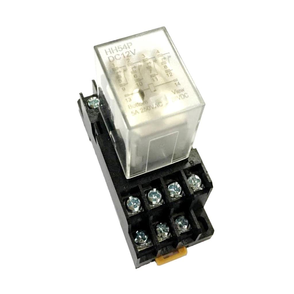 12VDC Coil 4PDT General Purpose Power Relay Intermediate relay With Socket Base-image-7