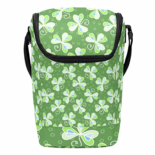Bolsa de almuerzo ligera con patrón floral de trébol lavable 2