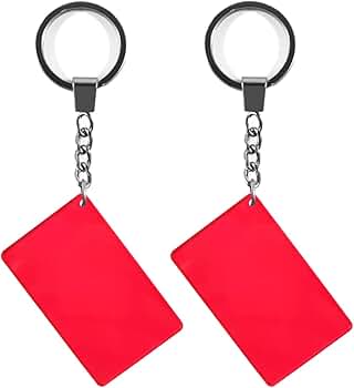 QQSD Solid Red Flag Keychain Plain Red Key Ring, 2 Pack at Amazon