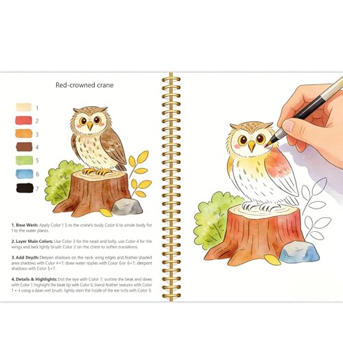 Cahier d'aquarelle animaux sur papier épais de 25,4 cm pour artistes