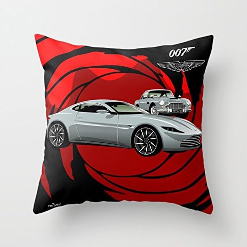 James Bond Aston Martin DB10 from Spectre Pillowcase by Car2oonz cartoon 18x18inches