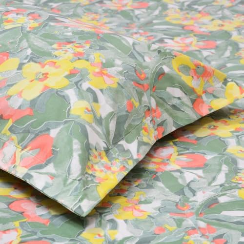 Image of Haus & Kinder Microfiber Soft Double Bed Bedsheet | Flat Bedsheet for Queen Size Bed with 2 Pillow Covers | Ultrasoft Bed Sheet Double Bed (100 x 90 Inches) | Bloomshroud