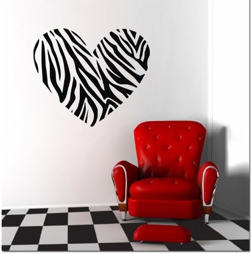 DIY Zebra Print Decor Heart Removable Wall Art Decal Sticker Decor ...