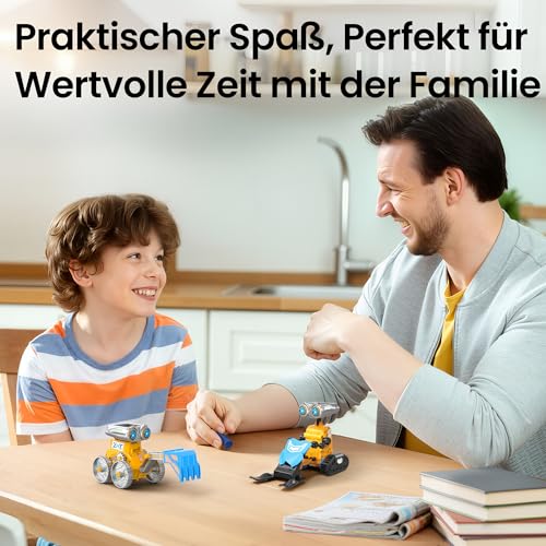 Sillbird Solar Roboter Bausatz für Jungen, 21-in-1 STEM Lernspielzeug für Kinder ab 8 Jahren, Kreative Geschenke für Weihnachten und Geburtstage, 211 Teilen gelb