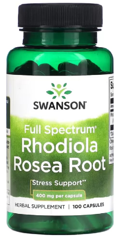 Swanson - Rhodiola Rosea Root, 400mg | Stress and Energy Support - 100 Capsules