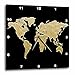3D Rose Gold and Black Map of The World Illustration Wall Clock, 15