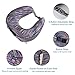 LANGRIA Memory Foam Neck Pillow U-Shape Travel Pillow Ergonomic Contoured Design with Adjustable Neck Size Washable Cover for Plane Train Car Bus Office (Striped Arctic Purple)