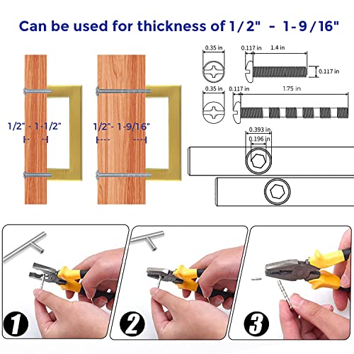 Image of Ravinte Gold Cabinet Handles Square Cabinet Pulls, 3 Inch CC, 20 Pack | Stainless Steel Hardware Pulls, Smooth Bar Grip, Kitchen Cabinet Update, For Cabinets, Cupboards, Drawers, Furniture Projects