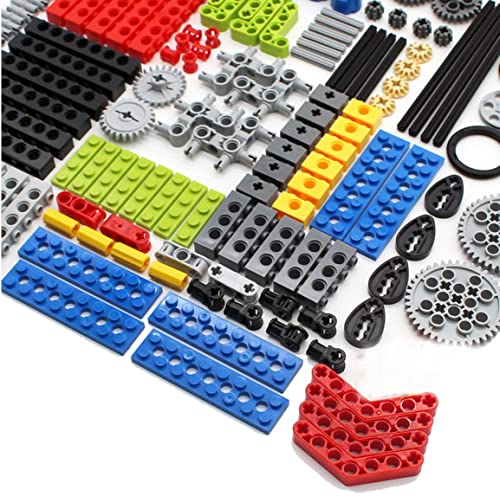 KonHaovF 182PCS Gear and Axle Set for Technic Parts Compatible with Lego Technic Parts, DIY Gears Assortment Pack((Liftarm, Pins, Axles, Connectors)) for Technic Building Blocks Set(Random Color)