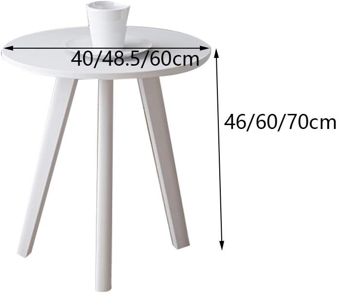 Bedside Cabinets Small Family Tea Table, Wooden Japanese-Style Small Round Table Household Outdoor Balcony Retro Coffee Table Small and Light Side Desk (Color : C, Size : 40 * 46CM