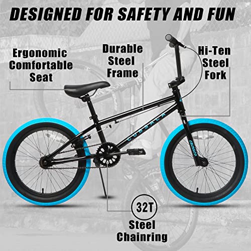 Freestyle BMX Bike, 18 20 Inch Kids Bicycle for 5-13 Years