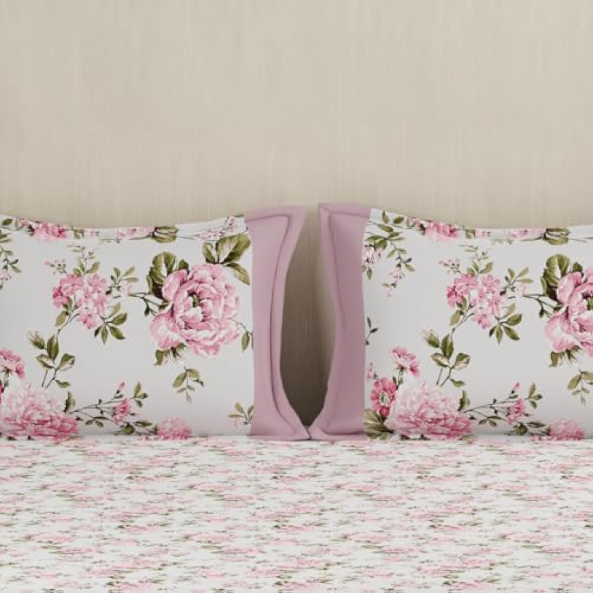 Eclectic Garden Distressed Flora Cotton Printed King Bed Sheet