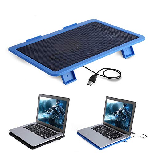 Laptop-Cooler-Pad-Base-Cooling-Pad-Base-Big-Fan-with-Blue-LED-s-USB-Stand-for-14-or-Below-NotebookErgonomic-Stand-Blue