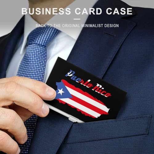 Puerto Flag Map Business Card Holder Alloy Multi Wallet Credit Card ID Pocket Name Case3
